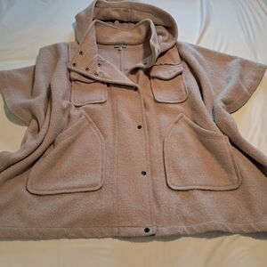 Anthropologie Leifnotes Tan Utility Cape with Pockets
